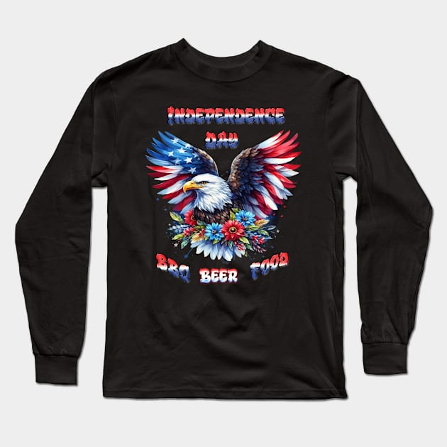 Majestic Eagle Blossoms Long Sleeve T-Shirt by coollooks